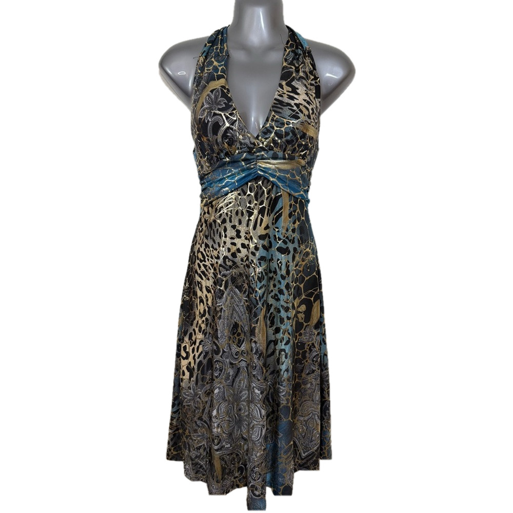 Hawaiian Clothing Multicolor Animal Metallic Mermaidcore Print Dress SKU0190